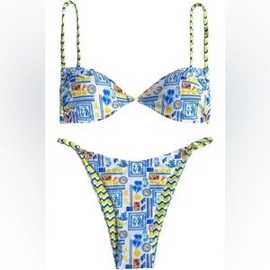 SHEIN Italian summer coastal bikini NWT